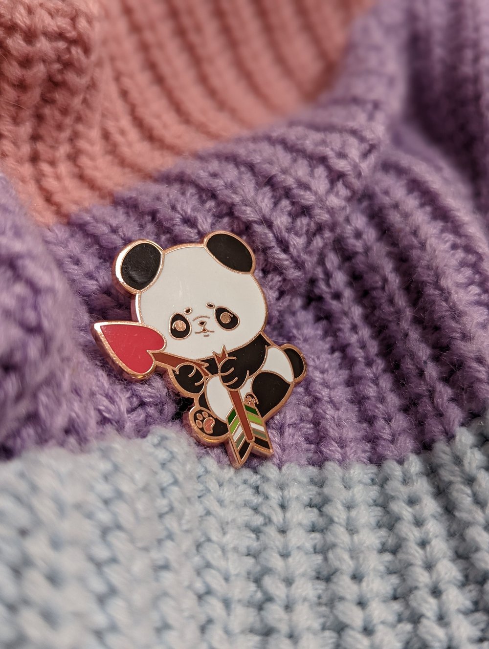 Image of Aromantic Panda Enamel Pin