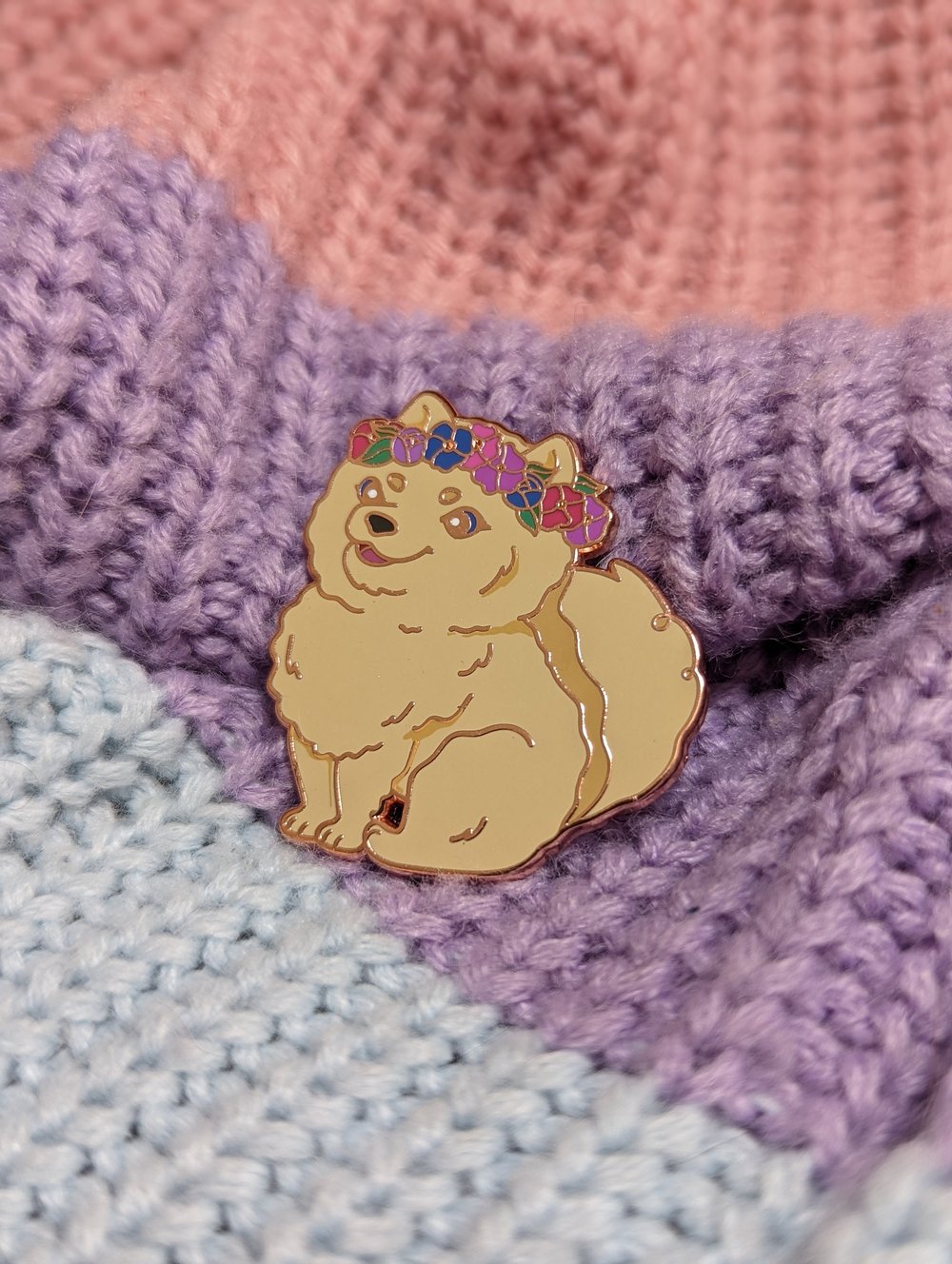 Image of Bisexual Pride Dog Enamel Pin