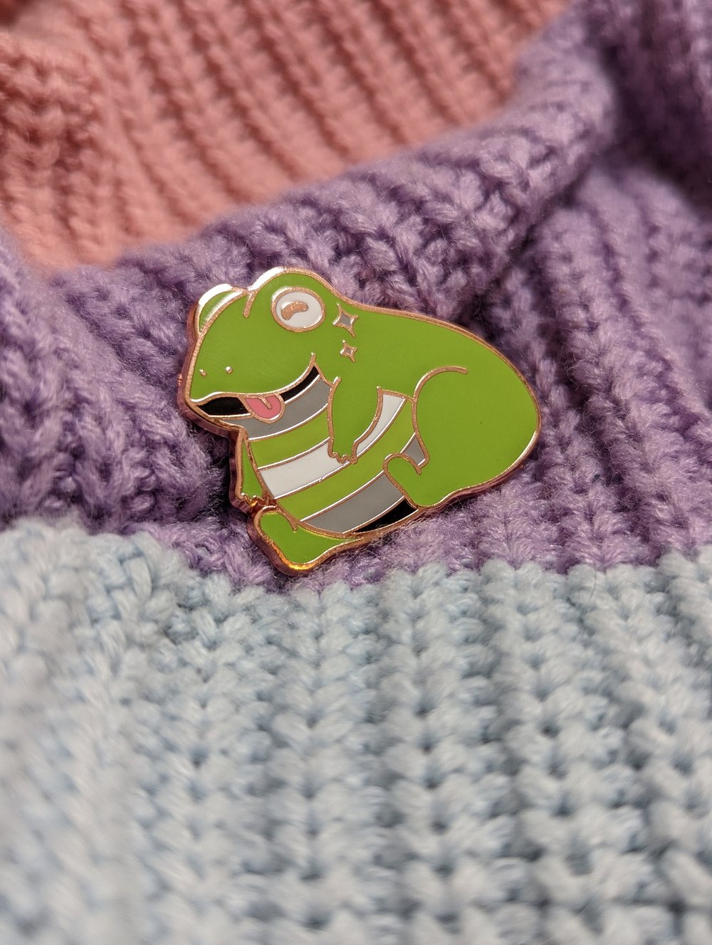 Image of Agender Frog Enamel Pin