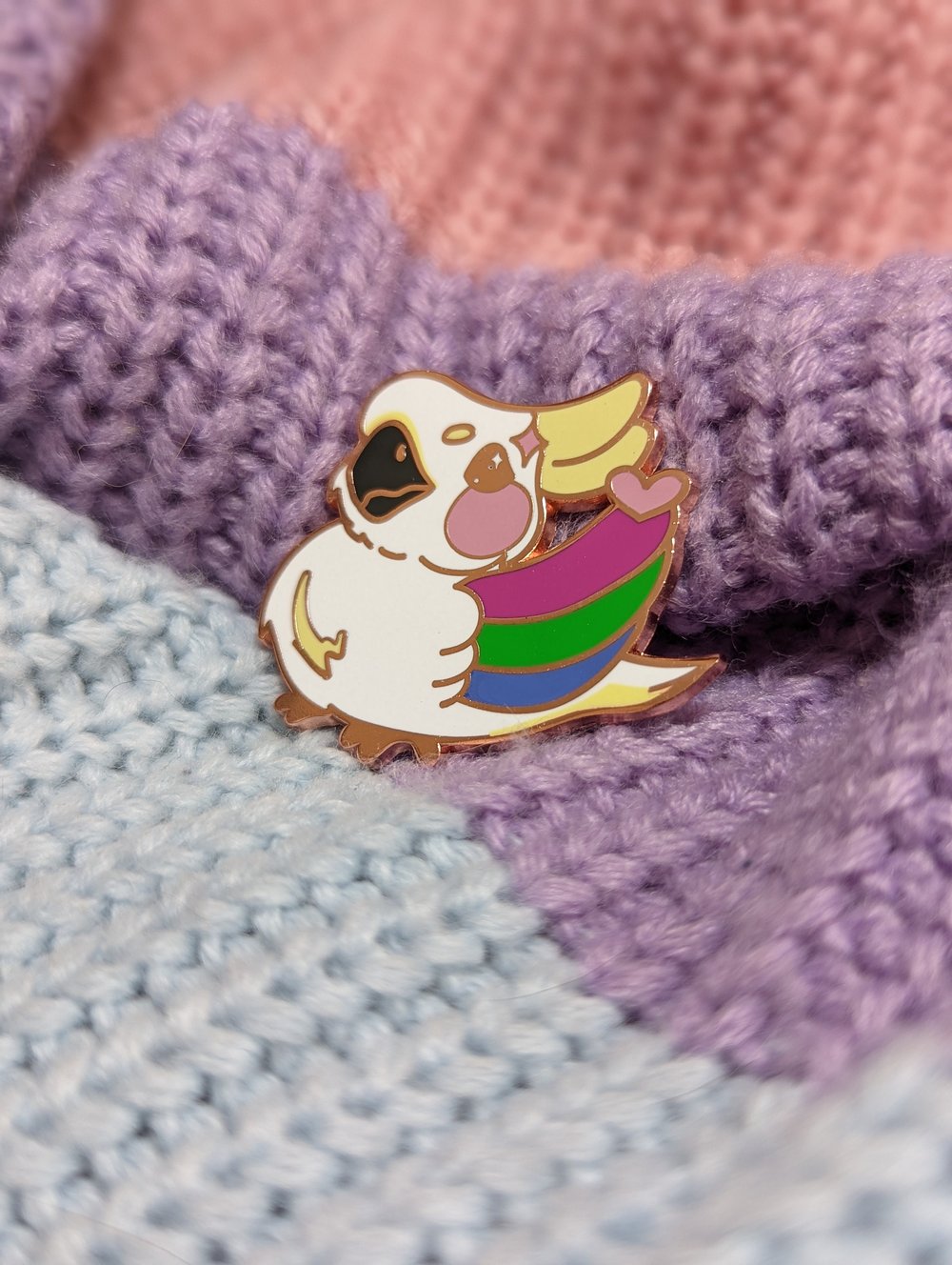 Image of Polysexual Cockatoo Bird Enamel Pin