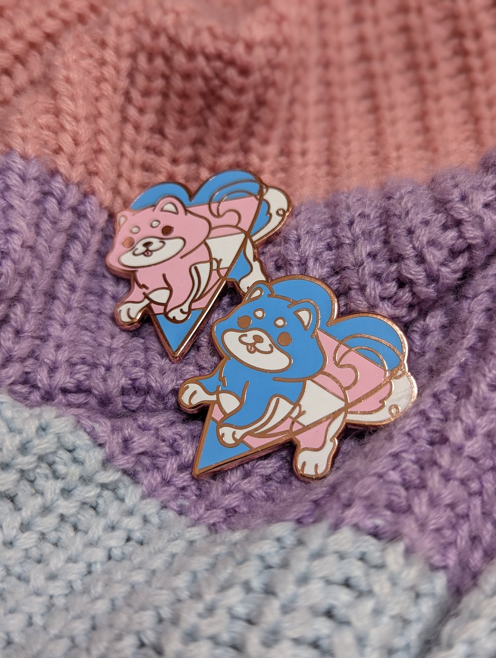 Image of Trans Dogs Enamel Pins (M-F, F-M)