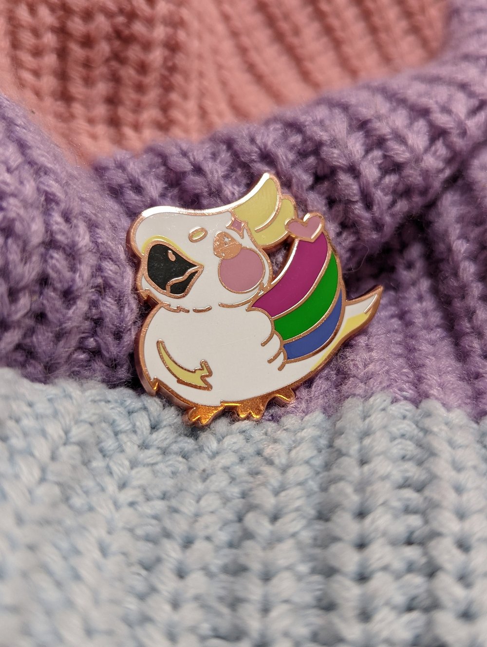 Image of Polysexual Cockatoo Bird Enamel Pin