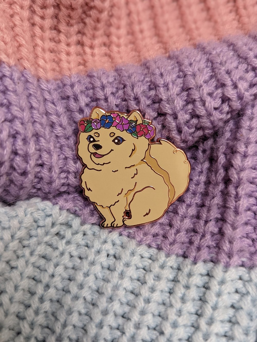 Image of Bisexual Pride Dog Enamel Pin