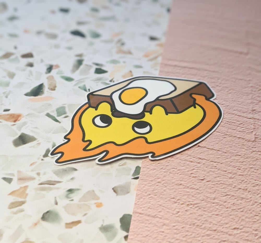 Image of Flame with Egg on Toast Vinyl Sticker
