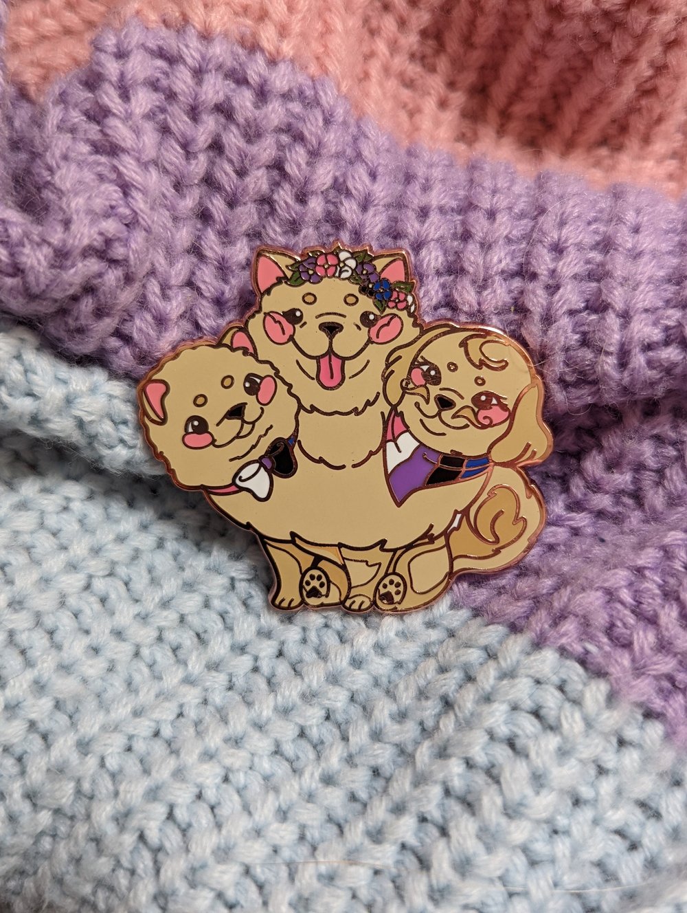 Image of Genderfluid Cerberus Enamel Pin