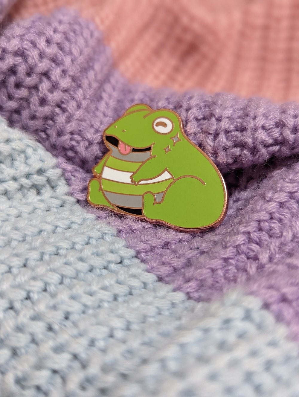 Image of Agender Frog Enamel Pin