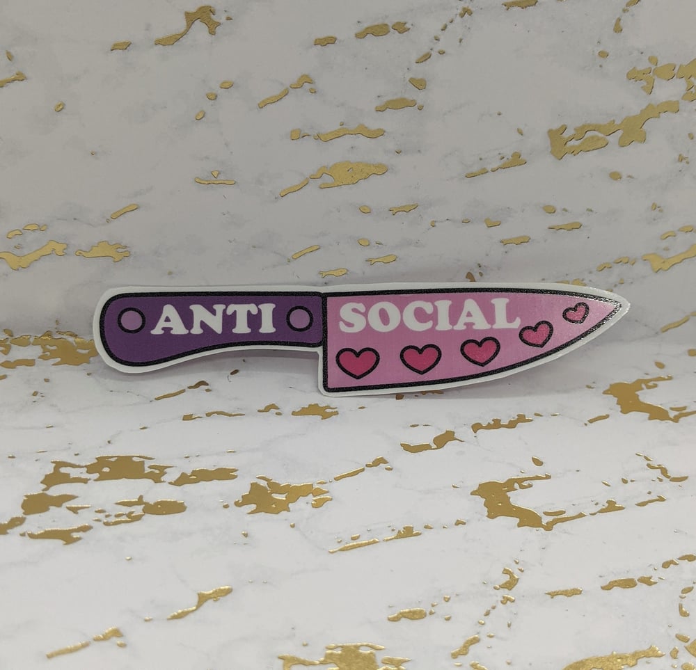 Image of Anti Social Knife Vinyl Sticker