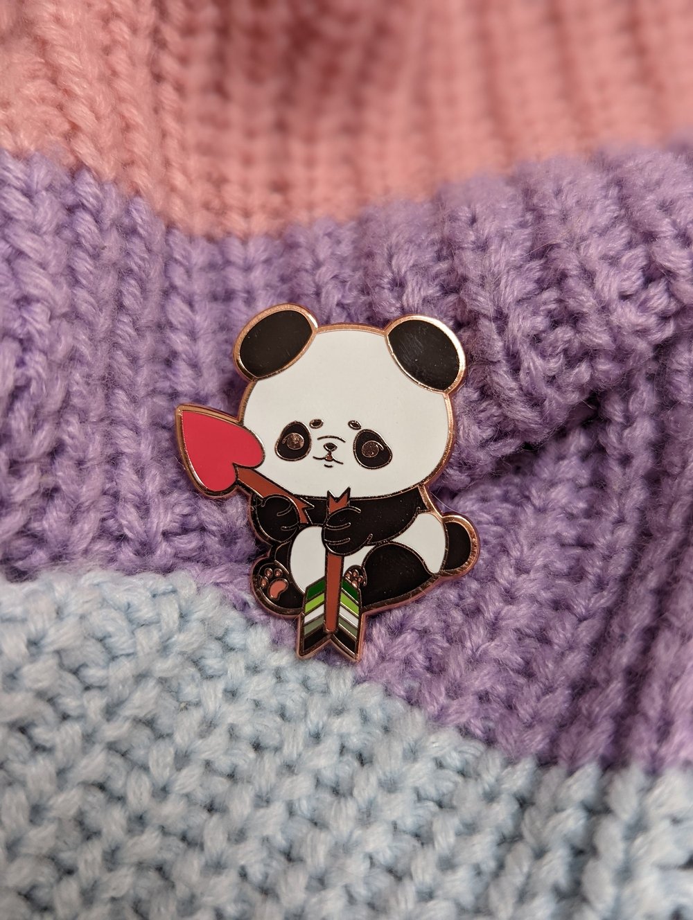 Image of Aromantic Panda Enamel Pin