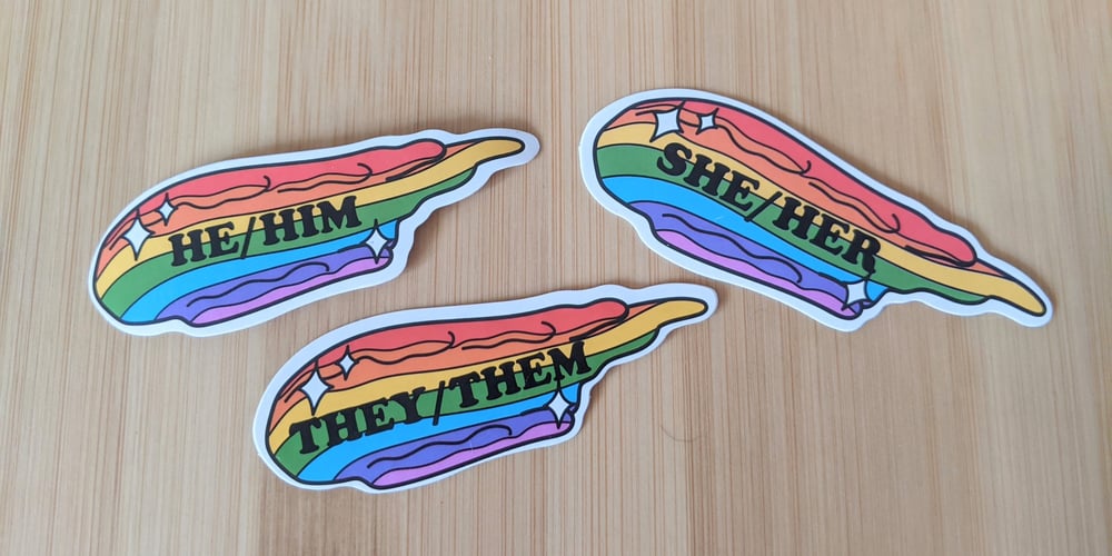 Image of Pronoun LGBTQIA+ Pride Vinyl Stickers