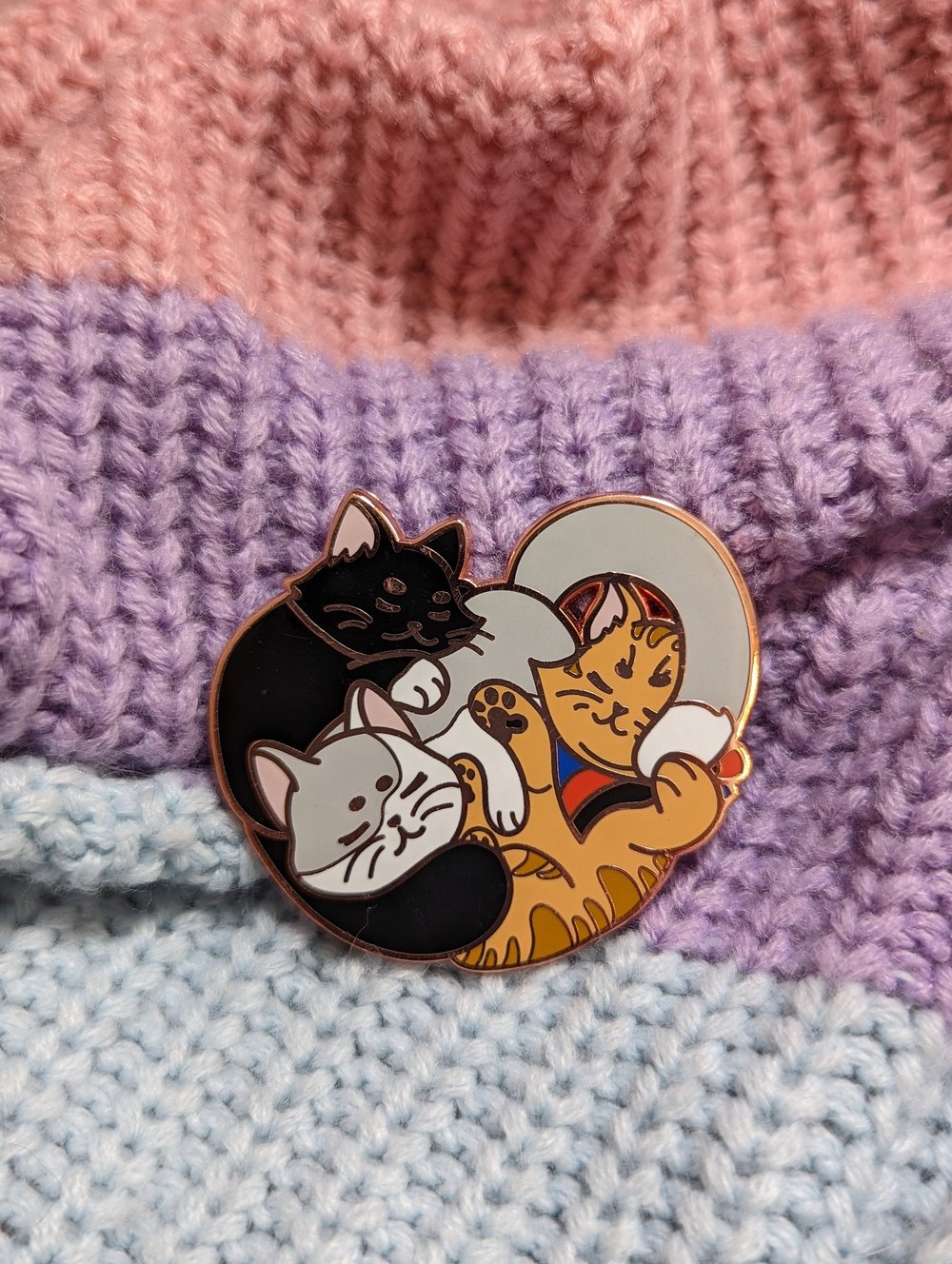 Image of Polyamorous Cats Enamel Pin