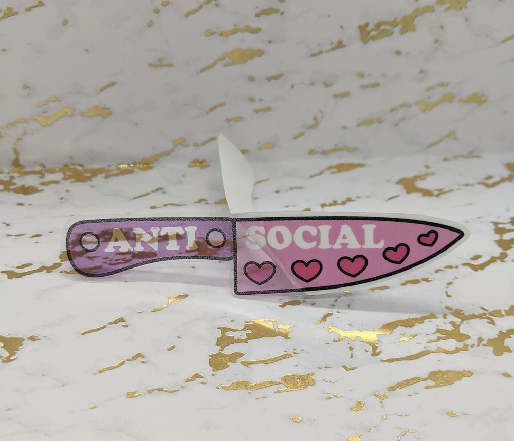 Image of Anti Social Knife Vinyl Sticker