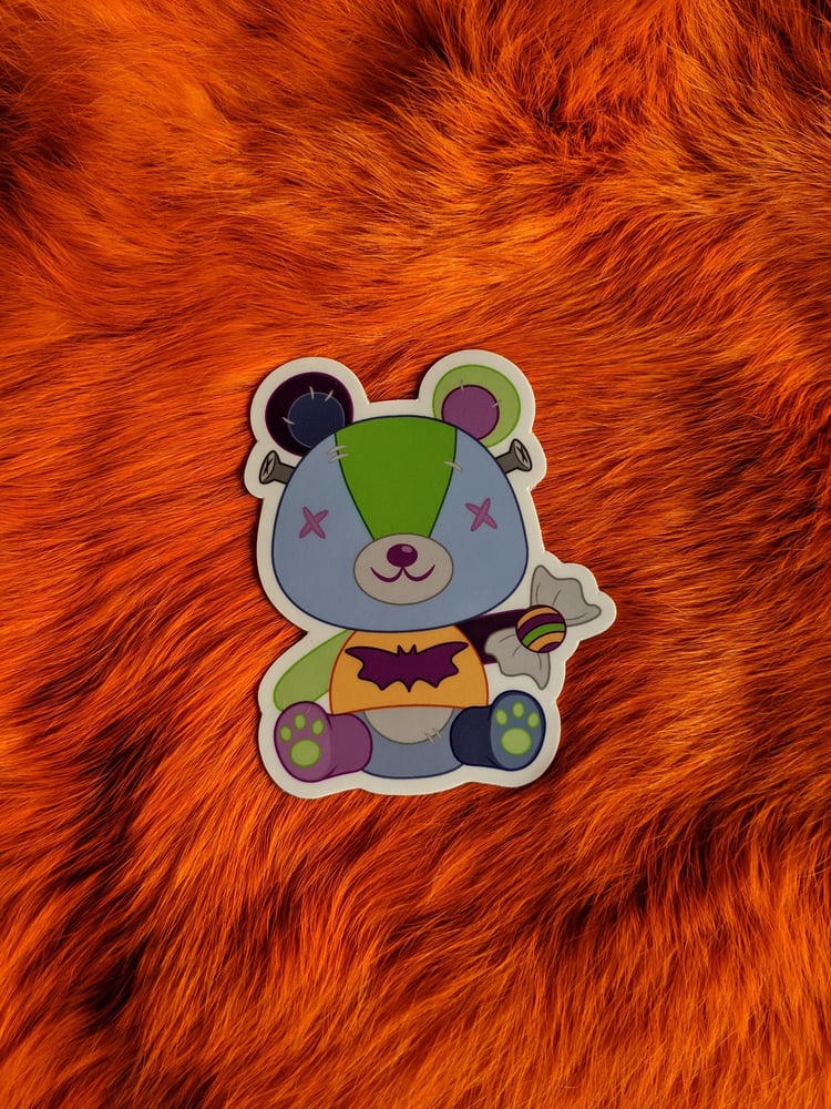 Image of Stitches Frankenstein Halloween Vinyl Sticker