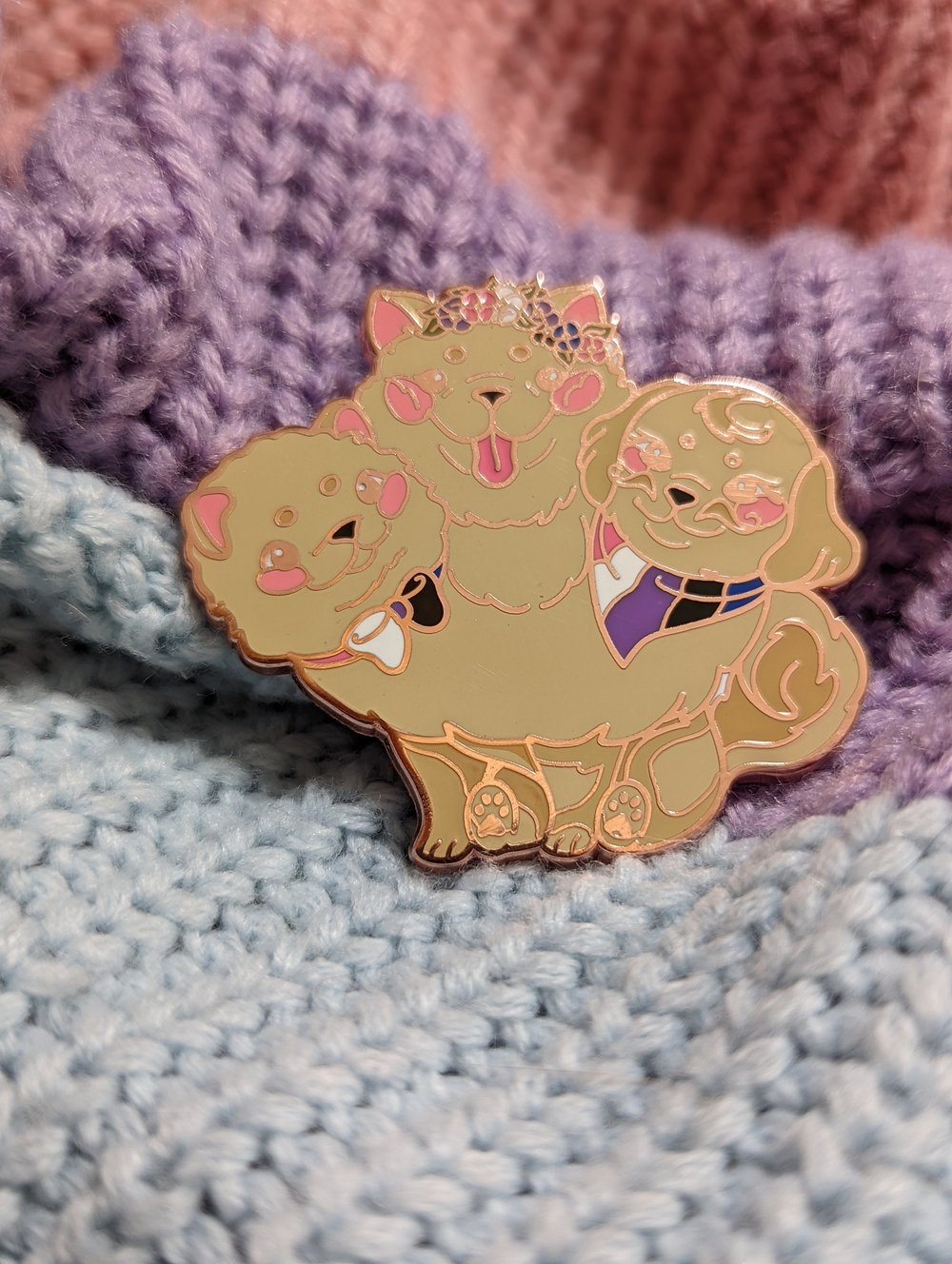 Image of Genderfluid Cerberus Enamel Pin