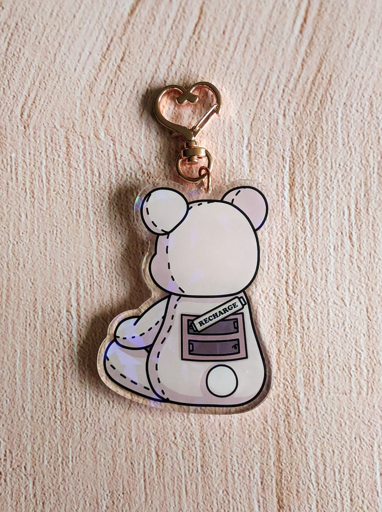 Image of Recharge Bear Holographic Keychain