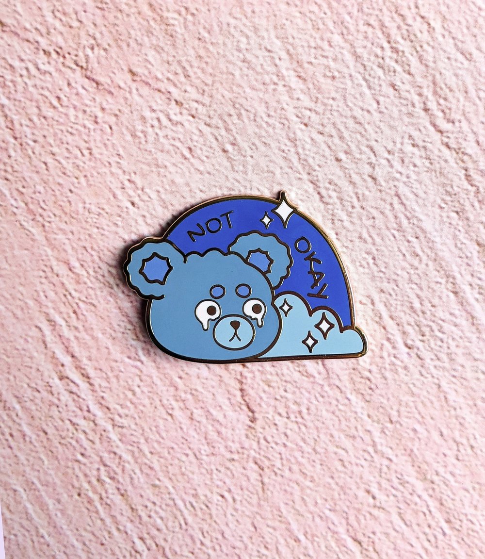 Image of Not Okay Bear Enamel Pin