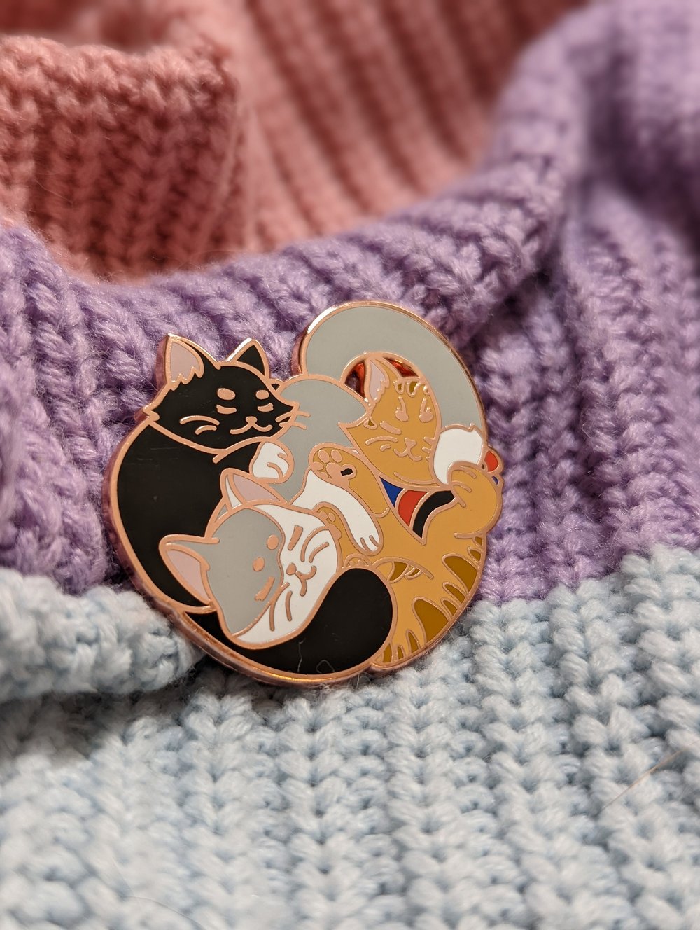 Image of Polyamorous Cats Enamel Pin