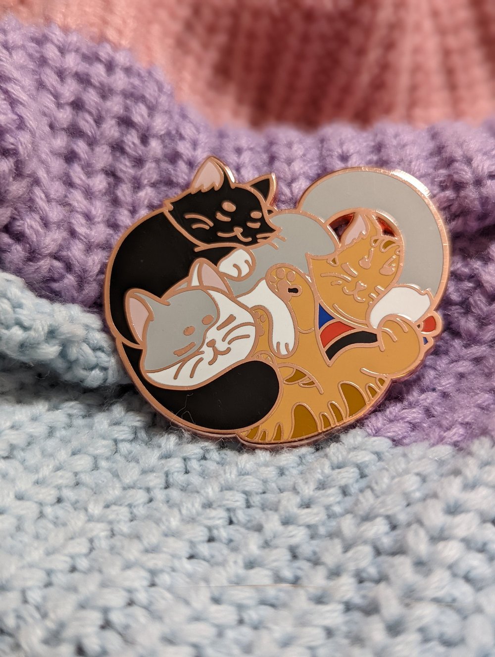 Image of Polyamorous Cats Enamel Pin