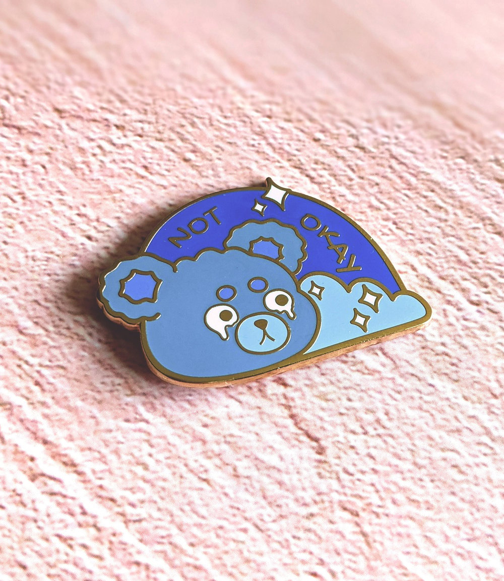 Image of Not Okay Bear Enamel Pin