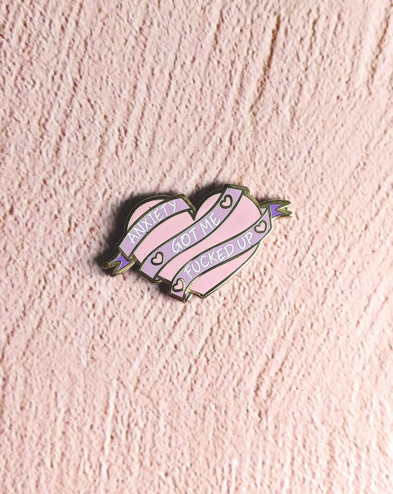 Image of Anxiety Heart Enamel Pin