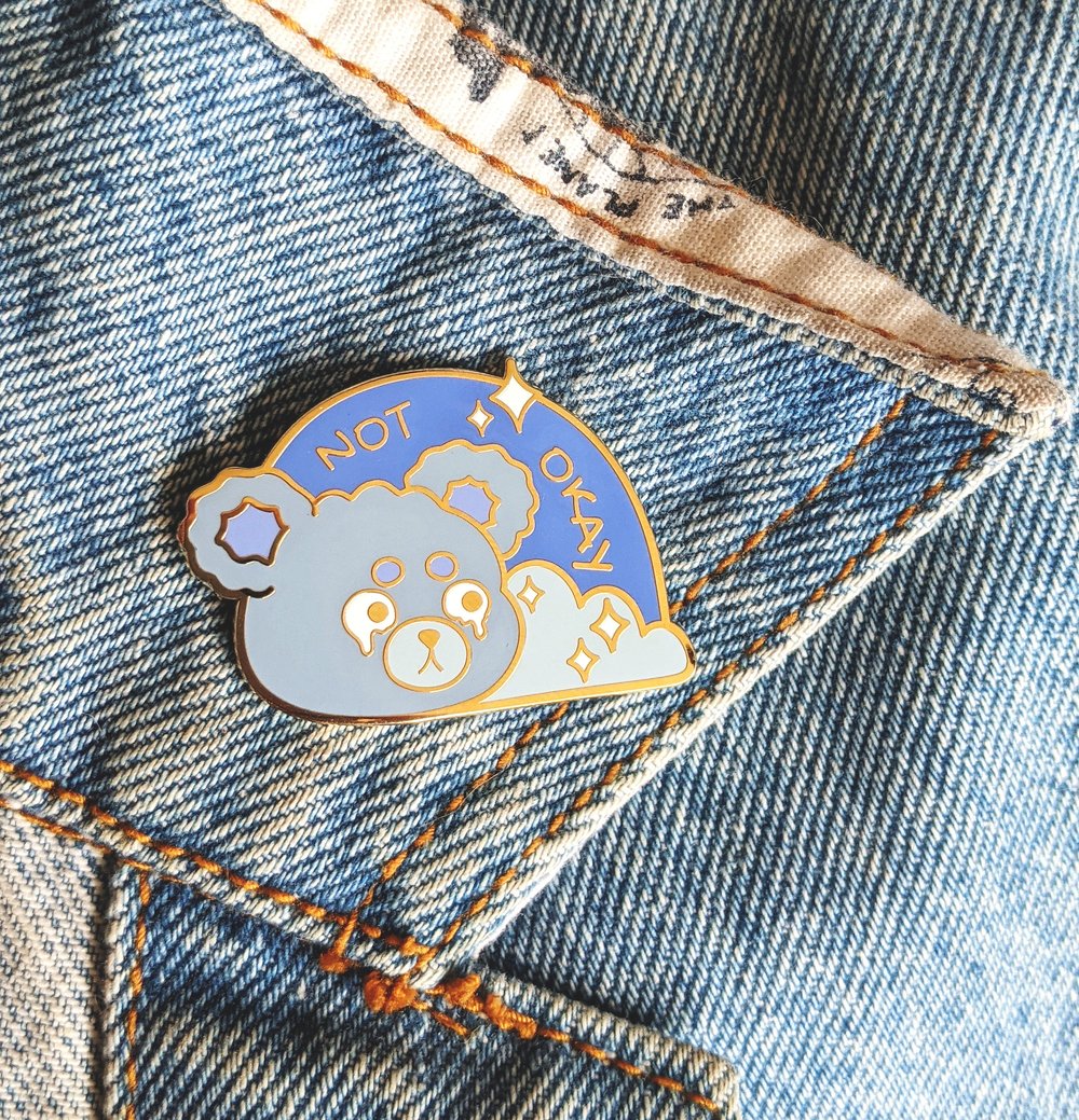 Image of Not Okay Bear Enamel Pin