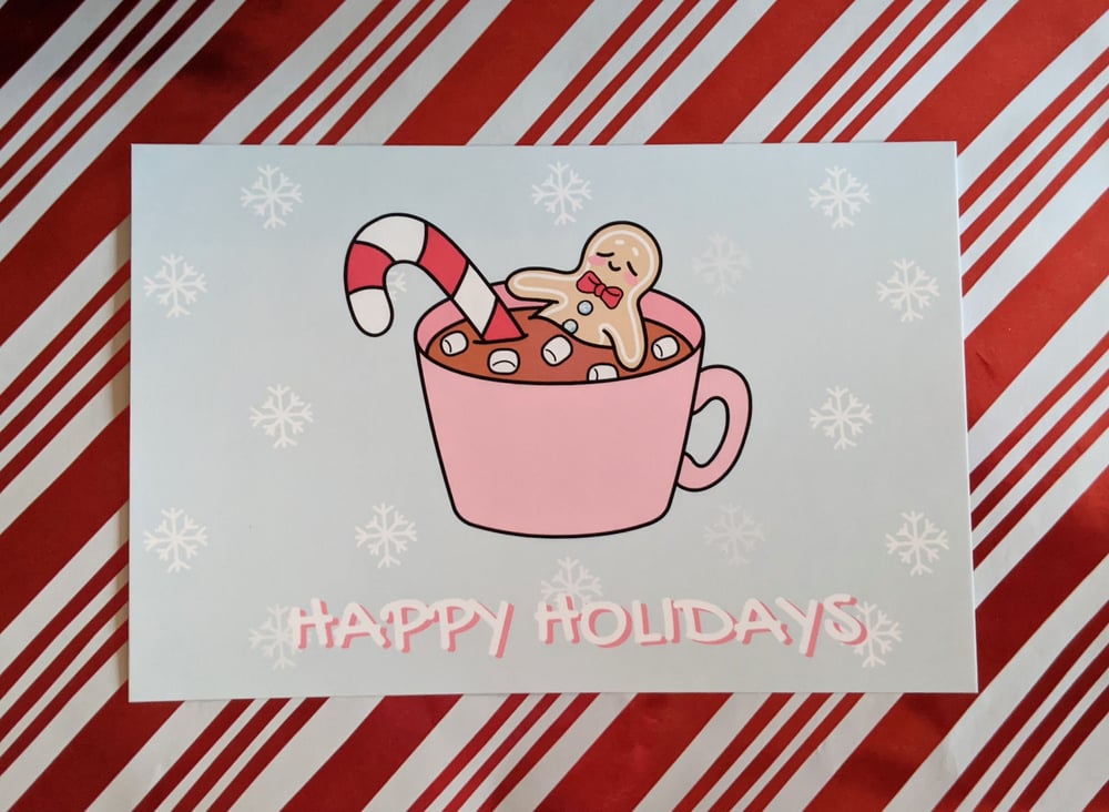 Image of Hot Chocolate Happy Holidays Postcard