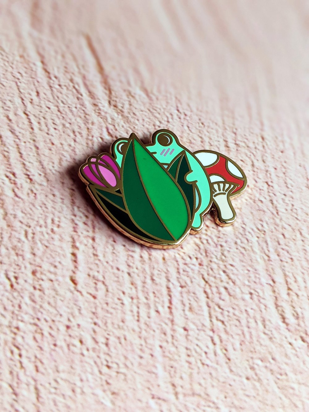 Image of Shy Frog Enamel Pin