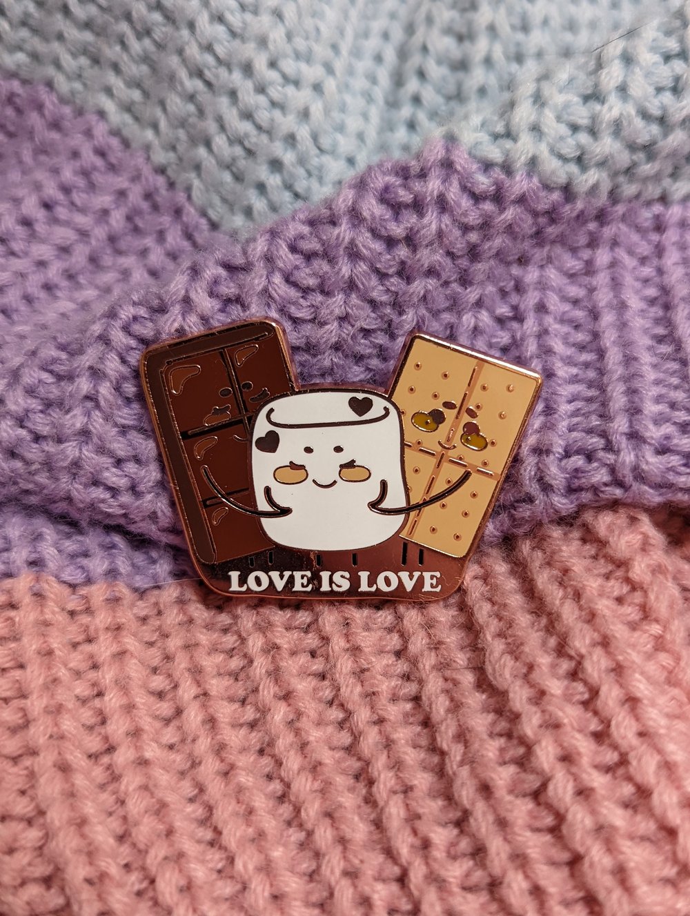 Image of Love is Love S'mores Pride Enamel Pin