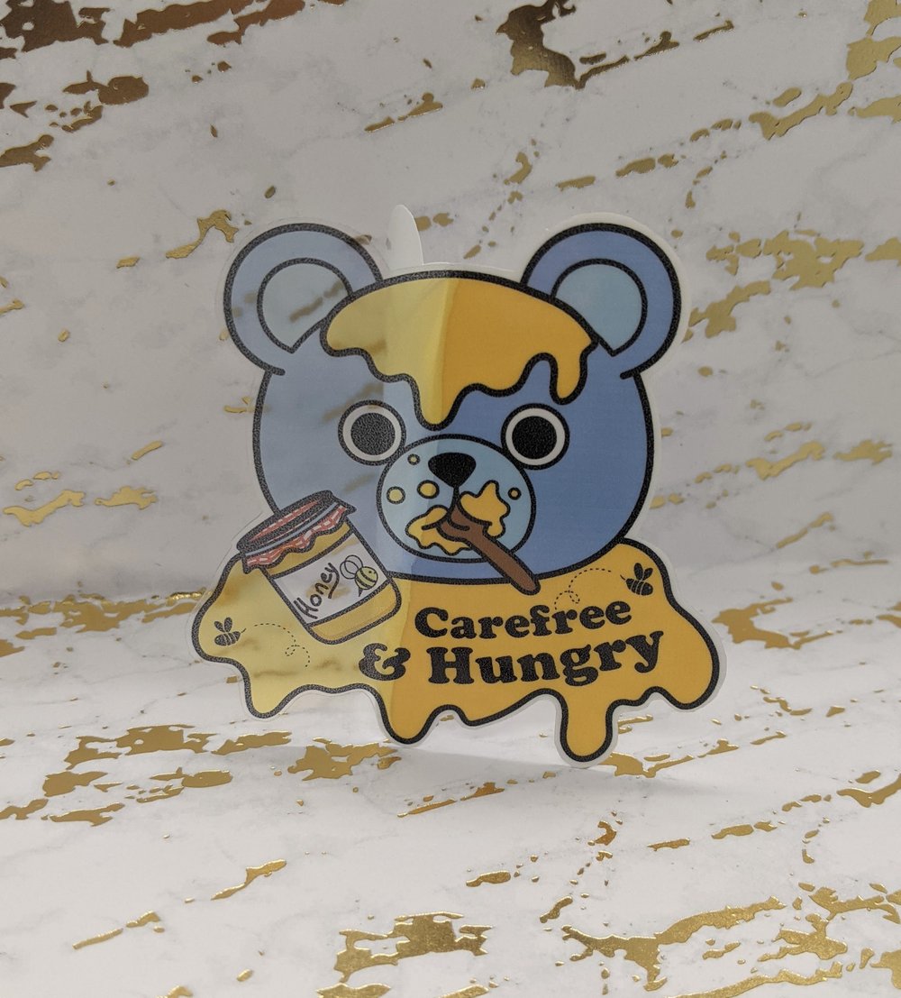 Image of Carefree & Hungry Bear Vinyl Sticker