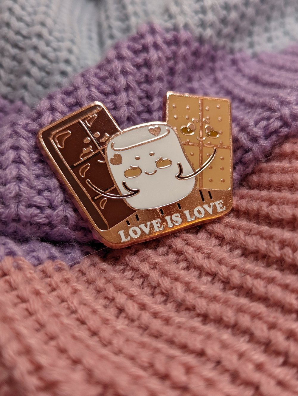 Image of Love is Love S'mores Pride Enamel Pin