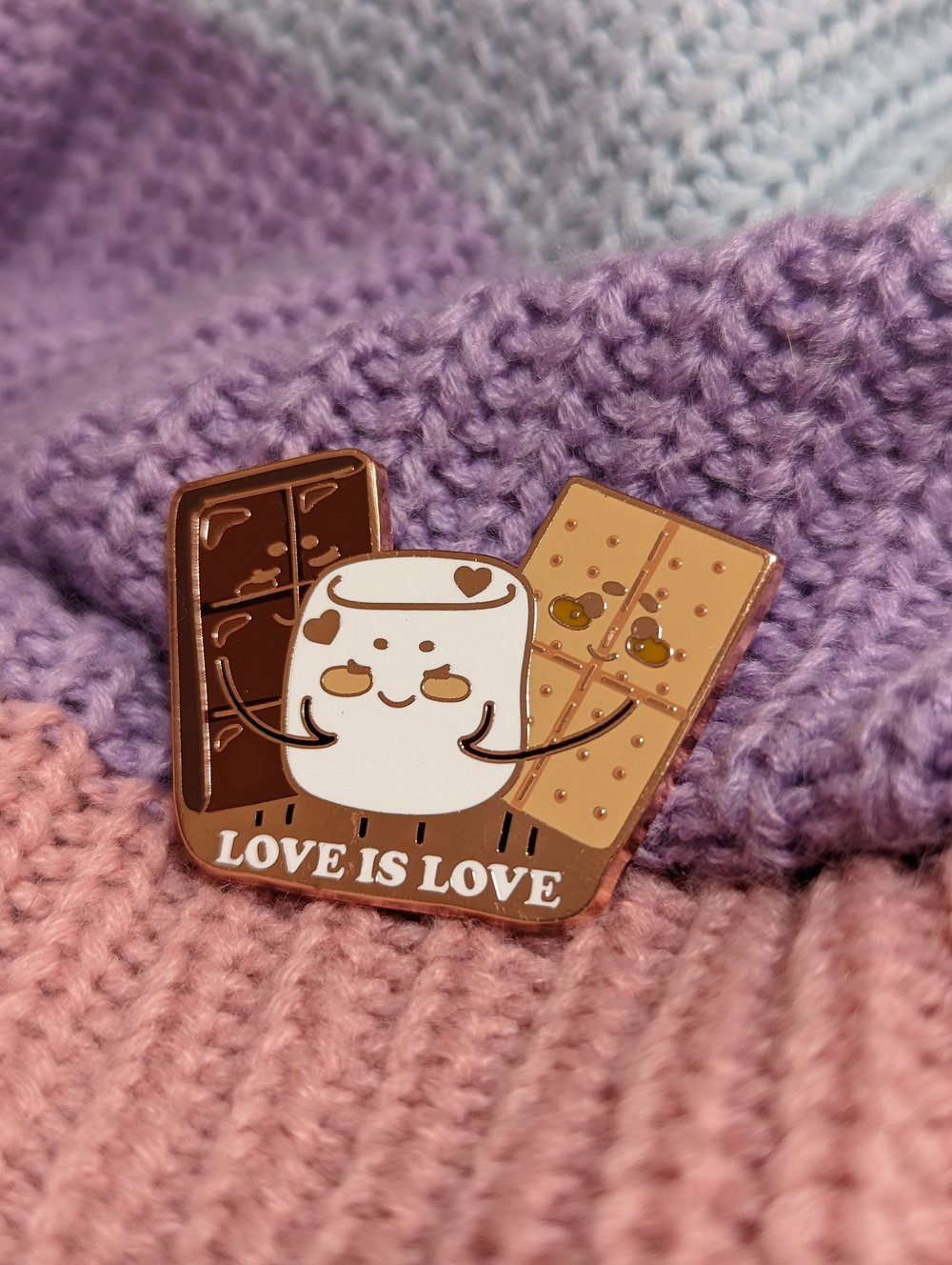 Image of Love is Love S'mores Pride Enamel Pin