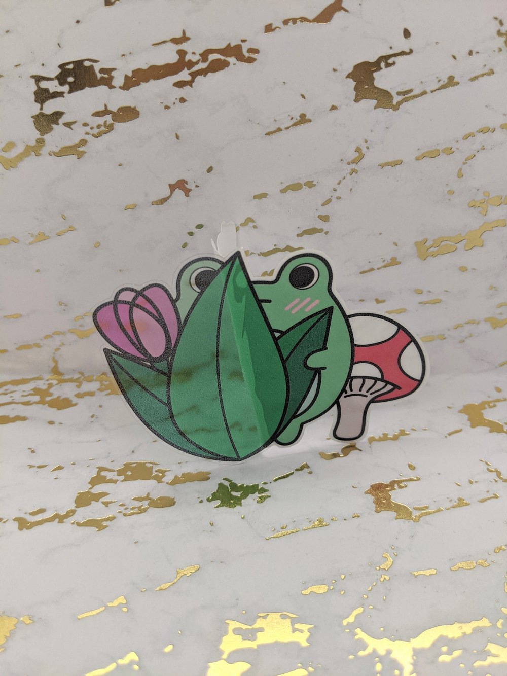 Image of Shy Guy Frog Vinyl Sticker