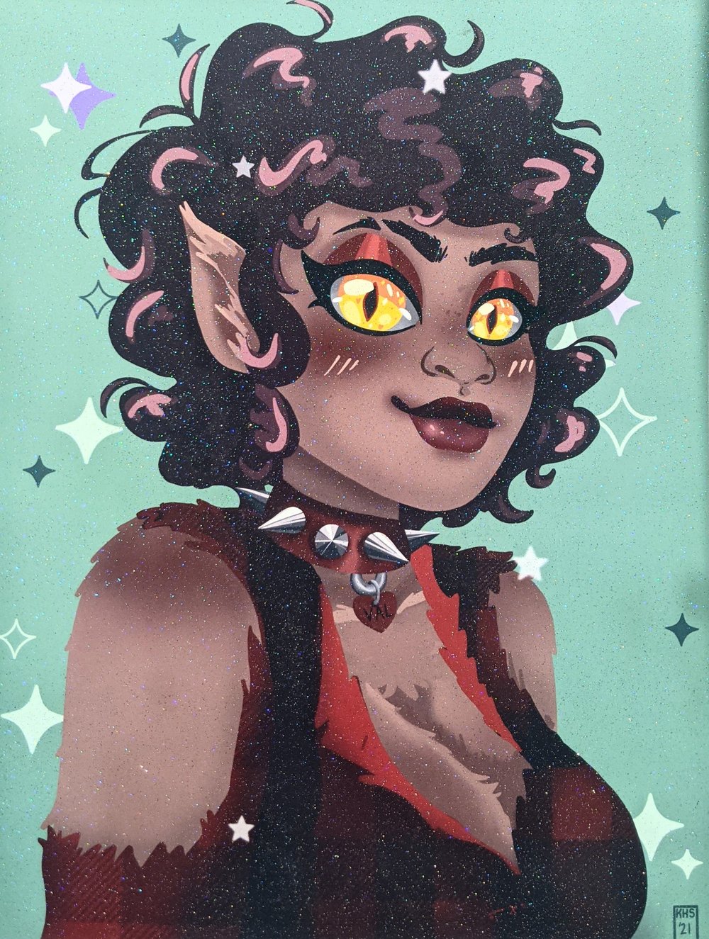 Image of Cute Werewolf Girl Print