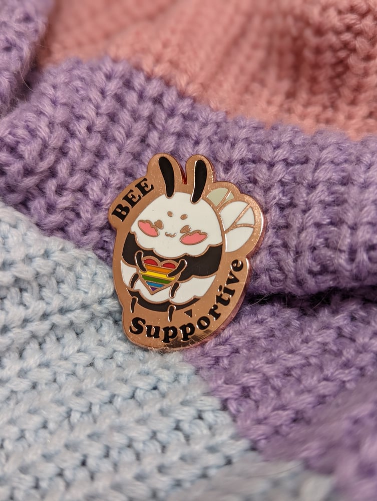 Image of Bee Supportive Enamel Pin