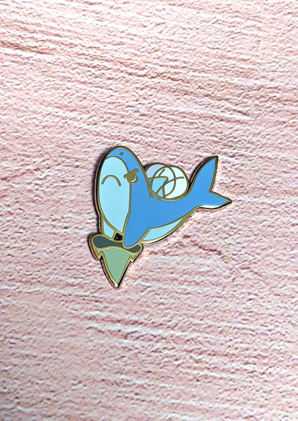 Image of Angry Tony Tooth Fairy Shark Enamel Pin