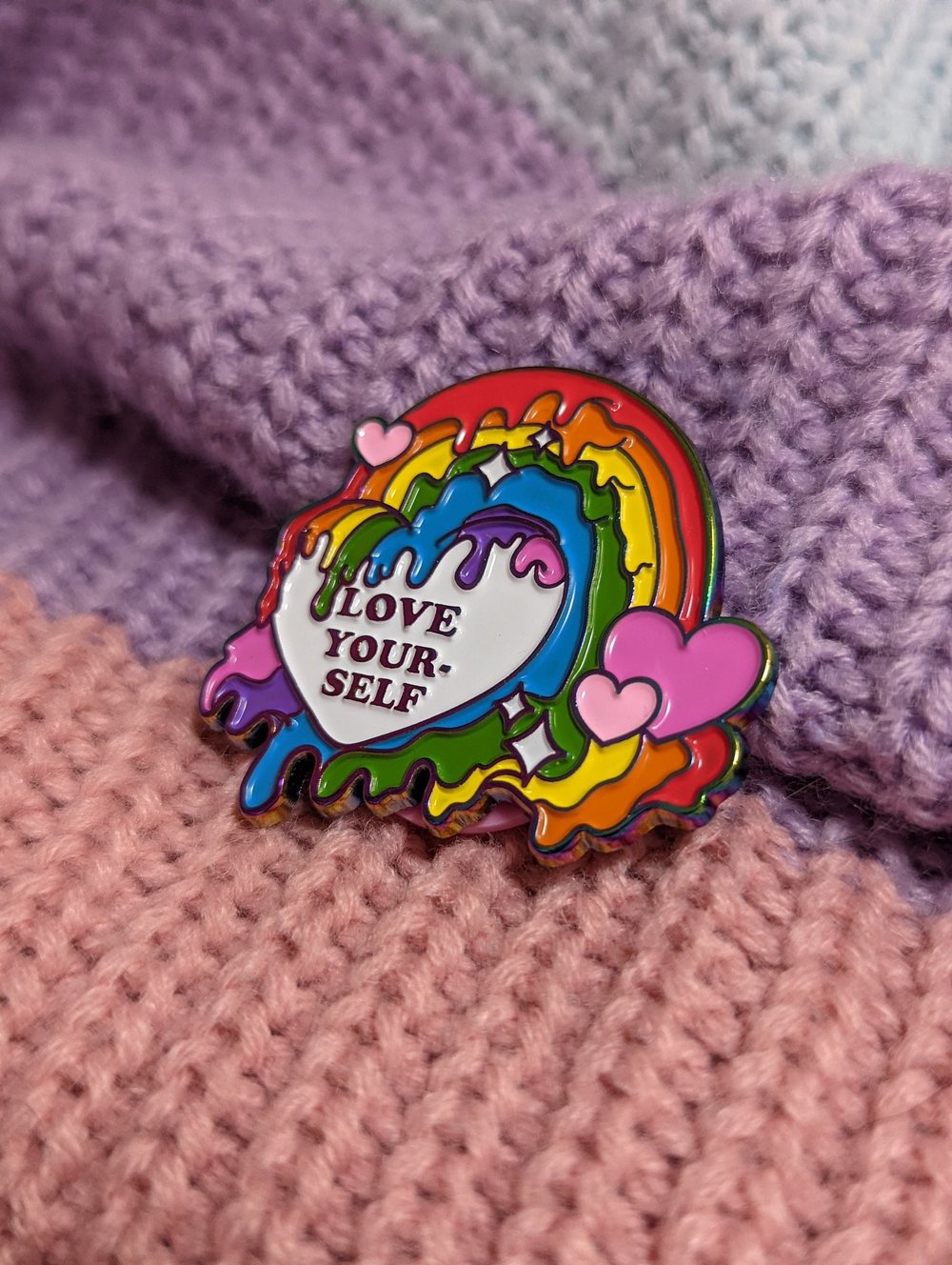 Image of Love Yourself Rainbow Pride Enamel Pin
