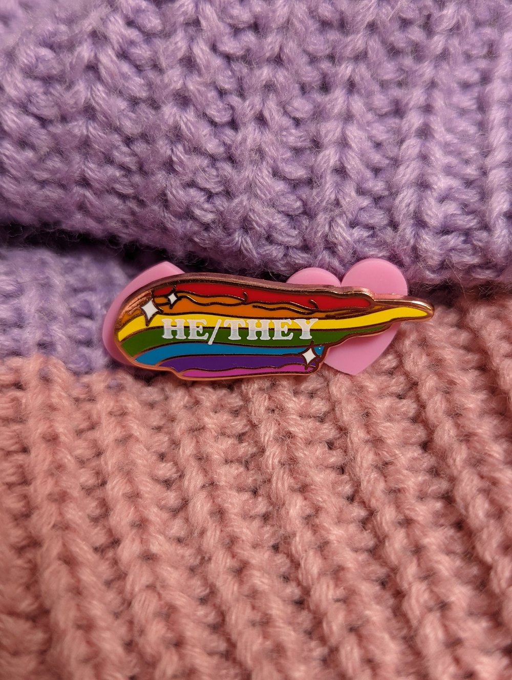 Image of Pronoun Rainbow Enamel Pins