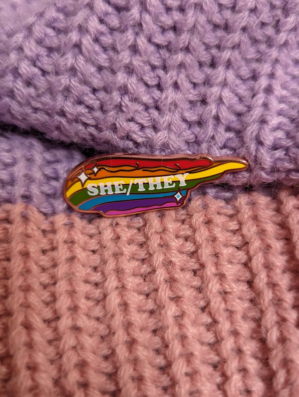 Image of Pronoun Rainbow Enamel Pins