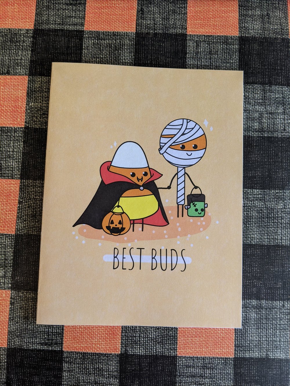 Image of Best Buds Halloween Greeting Card