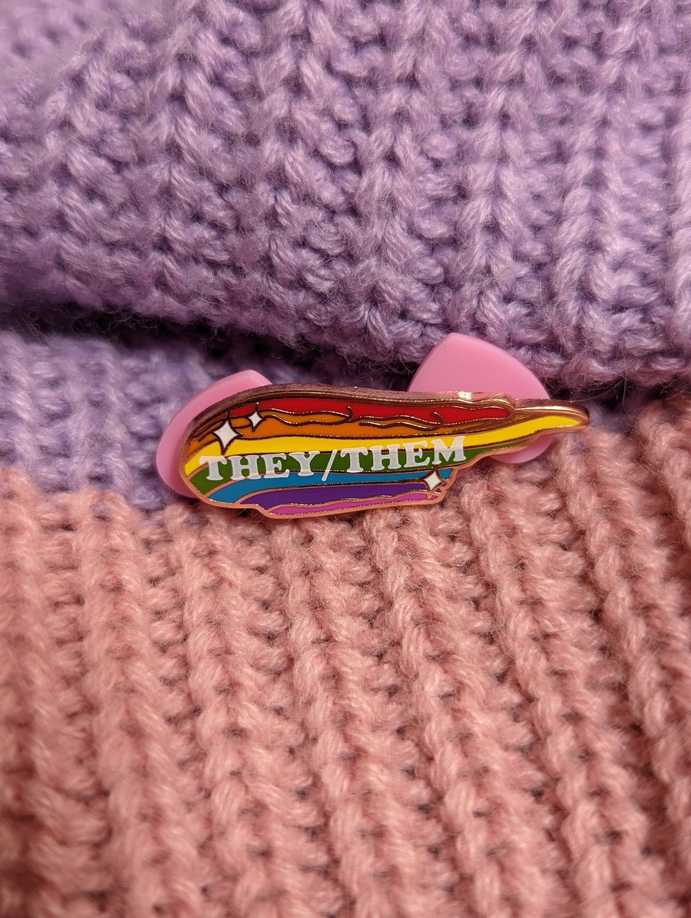 Image of Pronoun Rainbow Enamel Pins