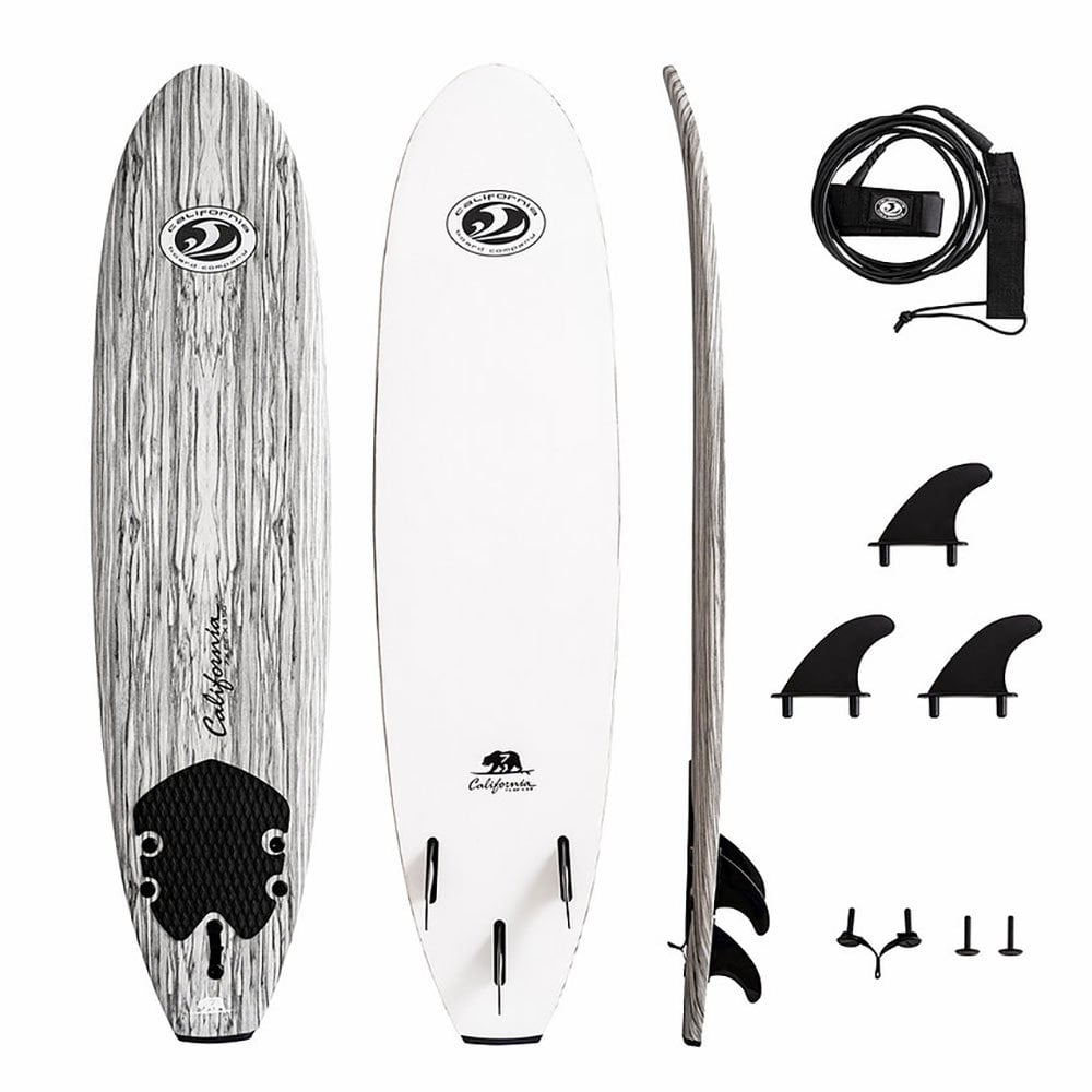 TABLA SURF CBC 7" SOFTBOARD WHITE WOOD DECK
