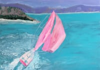 Image 1 of Pink Sails original art