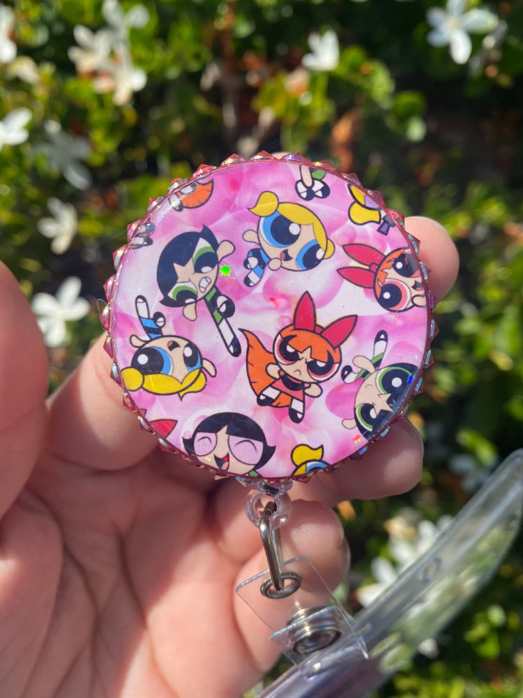 Image of Fighter Girl Resin Badge Reel - Pick Your Color!