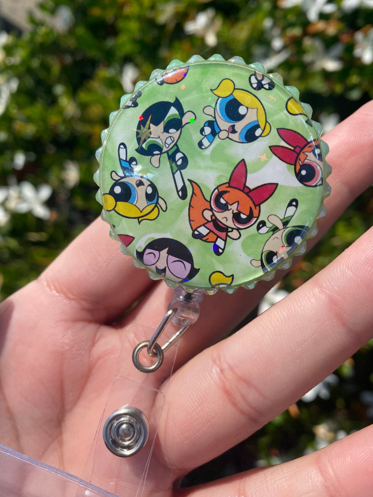 Image of Fighter Girl Resin Badge Reel - Pick Your Color!