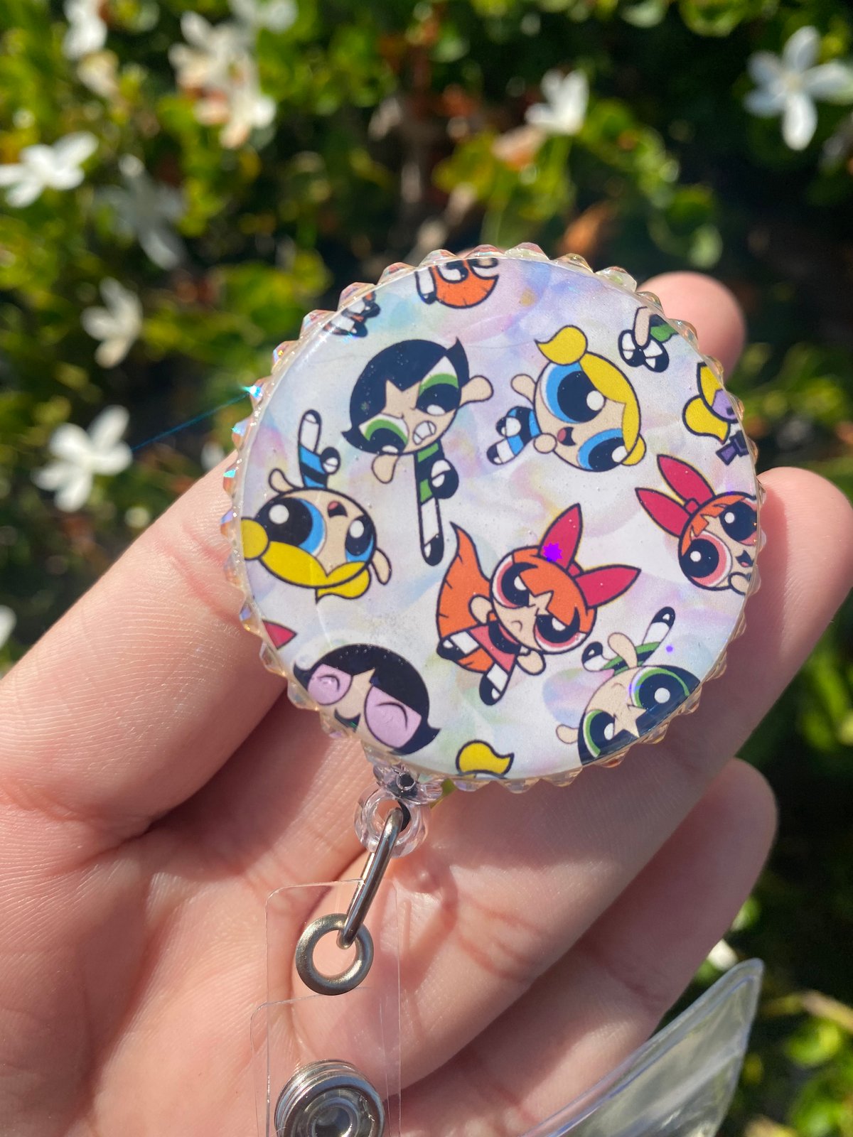 Image of Fighter Girl Resin Badge Reel - Pick Your Color!