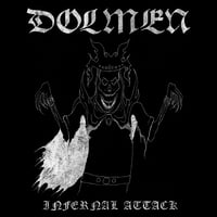 Image 2 of DOLMEN - INFERNAL ATTACK T-SHIRT (VINTAGE TEXTURE WHITE PRINT)