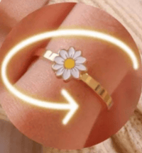 Anti Anxiety Daisy Fidget Spinner Adjustable Ring