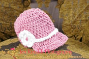 Image of New baby hat with brim and flowers