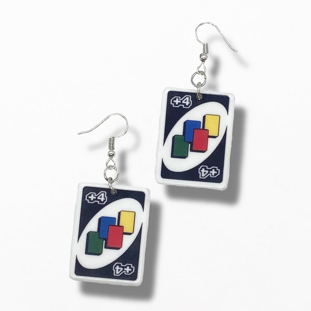 UNO Card Earrings