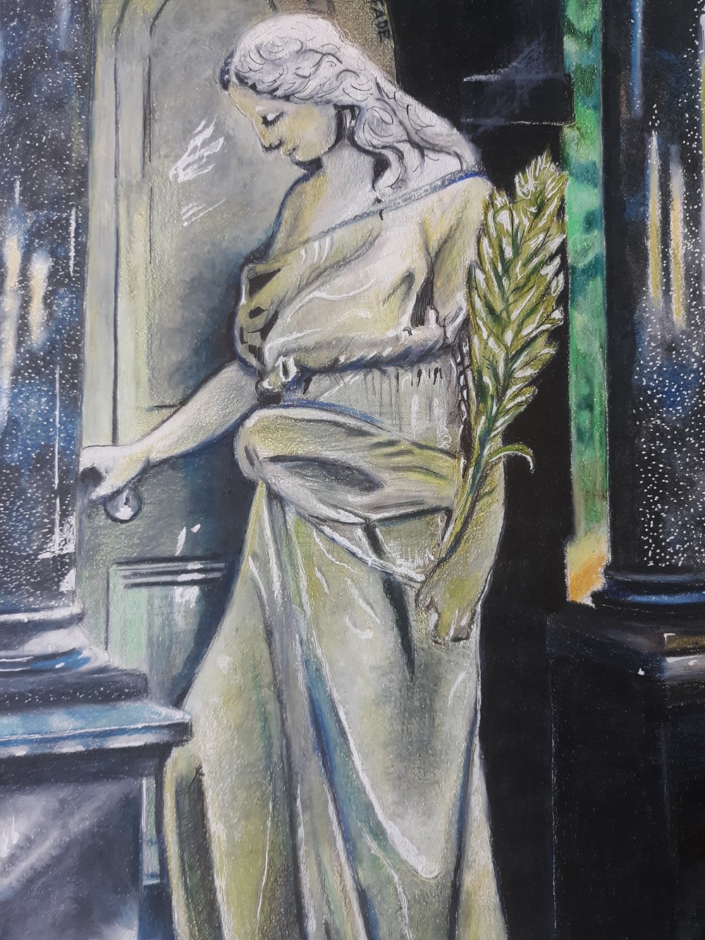 Image of Original 'Where roses never fade' painting art 11x14 d.day portrait artwork 