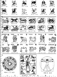 Astrology Rubber Stamps P46